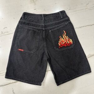 Vintage Y2K JNCO Embroidered Baggy Jeans Size 32 (XL) Flame Fire